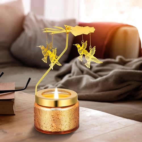Kunrsug Hummingbird Rotating Scented Candles Gift Set for Birthdays, Christmas, Thanksgiving, or As A Unique Present for Your Mom, Sister, Girlfriend, Colleagues, Friends, or A Dear Friend - style: Hummingbird