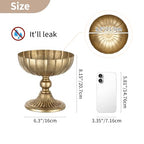 NUPTIO Gold Compote Vase for Centerpiece: 7.95" Tall Pedestal Footed Bowl for Flowers - Distressed Brass Urn for Wedding Table Decorative Set of 8 - size: 8.15"H - 8pcs