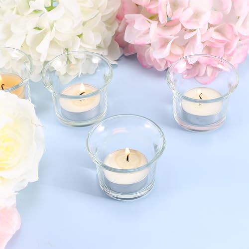 Glass Votive Candle Holders,Glass Tealight Candle Holder,Tea Light Candle Holder Glass Tea Lights Holders,Clear Glass Tea Light Holders,Tealight Holder for Wedding,Party,Home Decor,Set of 12