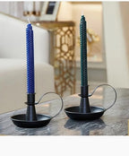 Retro Iron Taper Candle Holder，Black Candlestick Holders Candlelight Stand for Farmhouse Decor Home Wedding Party Table Decoration（2pcs）