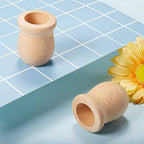GORGECRAFT 1.5 Inch 10pcs Unfinished Blank Wooden Vase Flower Vase Candle Cups Handmade Natural Flower Container Candle Holders Candlesticks DIY Painting Decor for Hand Painting Crafts Home Decor - size: 1.5x1.18inch,0.79inch