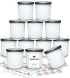 SUPMIND 12 Pack 10oz Glass Candle Jars with Lids and Sticky Labels, Empty Candle Jars for Making Candles Bulk Containers(Inner White) - color: Inner White, size: 10oz