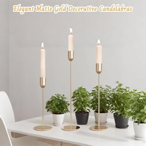 54 Pcs Glod Candle Holders Set,Vintage Taper & Pillar Candle Sticks for Wedding,Dining Table, Fireplace Mantel, Elegant Home Decor, Housewarming Gift, Festive Centerpiece - color: Gold, size: 54 pcs