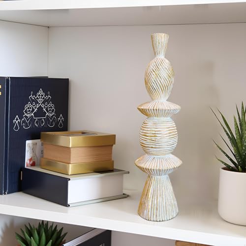 15" Modern Abstract Tower Decorative Sculpture, Chess Sculptures,Home Decor,Coffee Table Statues,Shelf Top Decor Aesthetics,Dining Living Room Desk Decor - color: 15.16"golden