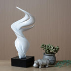 HAUCOZE Modern Home Decor Abstract Sculpture Art Collectible Statue Table Centerpiece Gift for Living Room Office Polyresin 16.0 Inch