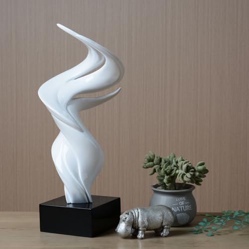 HAUCOZE Modern Home Decor Abstract Sculpture Art Collectible Statue Table Centerpiece Gift for Living Room Office Polyresin 16.0 Inch