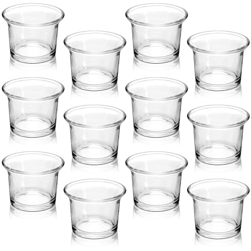 Glass Votive Candle Holders,Glass Tealight Candle Holder,Tea Light Candle Holder Glass Tea Lights Holders,Clear Glass Tea Light Holders,Tealight Holder for Wedding,Party,Home Decor,Set of 12