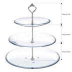 3 Tier Cake Stand Hardware Kits Heavy Duty for Tiered Fruit Cake Plate Stand Stable Handle Fitting Hardware Rod Cupcake Holder Support Silver Crown 5 Sets（Plate not Included） - color: Silver