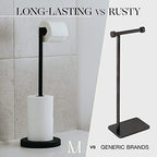 Marmolux Acc - Free Standing Toilet Paper Holder 1pc - Bathroom Storage for 4 Rolls of Tissue Modern Stainless Steel Matte Black Toilet Paper Holder. - Tp Holder Stand - color: Matte Black