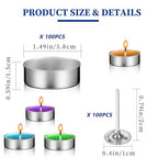 EXCEART 100 Pack Metal Tea Light Holders Empty Aluminum Candle Cups with Wicks DIY Candle Making Kit Supplies for Crafts Wax Molds