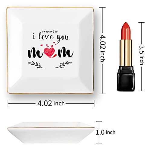Gifts for Mom from Daughter Birthday Gift for Women Mothers Day Gifts Fun Presents Moms Grandma Sister in Law Best Jewelry Dish Unique Trinket Tray Ring Holder, Remember I Love You Mom - color: MOM