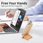 Cell Phone Stands, Desktop Stand, Luxury Nature Wood Simple Phone Stand, Compatible with iPhone & All Cell Phones, Ultra-Stable, Portable & Non-Slip Design, 2 Pieces, Bamboo - color: Bamboo