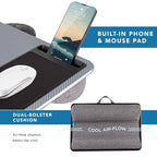 LAPGEAR Home Office Pro Lap Desk with Wrist Rest, Mouse Pad, and Phone Holder - Silver Carbon - Fits up to 15.6 Inch Laptops - Style No. 91615 - color: Silver Carbon, size: Home Office Pro W/Wrist Rest