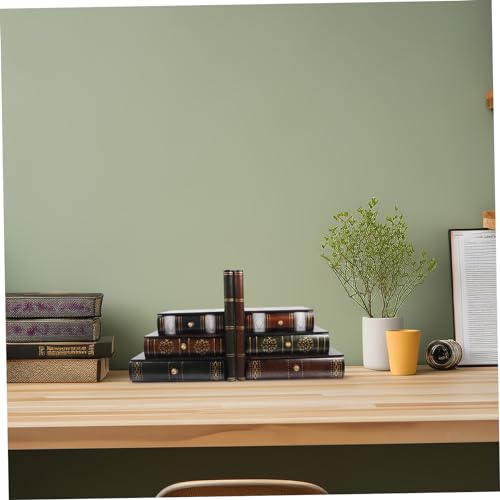 Luxury Bookends for Shelves Wooden Bookend Storage Box Book End Shape Container for Organized Book Storage