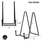 IBosins 5 Pack 6 Inch Plate Holder Display Stands, Metal Black Frame Stand for Picture, Book, Photo Easel, Creation, Collectibles - color: Black, size: 6 Inch