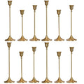 SylvaCraft Brass Gold Candle Holders Rustproof Taper Candlestick Holders for Holiday Party Table Centerpiece Wedding Fireplace Mantel Housewarming Gift(4 Sets(12 Pcs)) - size: 4 Sets(12 Pcs)