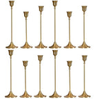 SylvaCraft Brass Gold Candle Holders Rustproof Taper Candlestick Holders for Holiday Party Table Centerpiece Wedding Fireplace Mantel Housewarming Gift(4 Sets(12 Pcs)) - size: 4 Sets(12 Pcs)