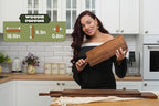 Elegant American Black Walnut Wood Long Serving Board with Handle - Charcuterie Wooden Board - Stylish Versatility for Culinary Delights - Reversible with Juice Groove - 19x6x0.8 in - Woodie Poppins - size: 19" x 6" x 0.8"