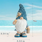 Etlemonde Beach Gnomes Statues,Ocean Gnomes,Nautical Themes Decoration,Beach, Gnome Carrying a Bucket - color: Carrying Bucket of Shells