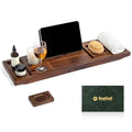 Teak Bathtub Tray, Bath Caddy with Wine Glass Holder, Phone Dock & Book Stand | Hands-Free Reading & Ultimate Spa Relaxation Experience-Brown - color: Classic Brown Teak
