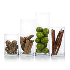Enova Floral Cylinder Glass Vase - 4 x 12 Inches Round Large Flower Vase, Tall Pillar Candle Holder, Wedding Centerpiece (1 Piece) - size: 4W x 12H