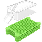 Mini Ice Cube Tray for Freezer: FDDBI Small Ice Trays for Freezer with Bin - 117×4PCS Easy Release Nugget Ice Tray - Crushed Ice Tray with Container - color: Bright Green