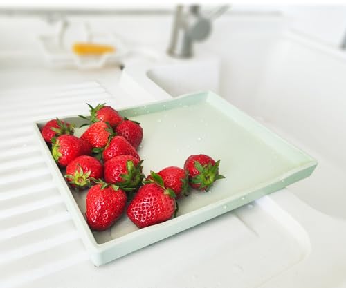 Green Small Serving Tray (9.5 x 7 inch), Countertop Organizer for Bathtub Bathroom Vanity Items, Serving Accessory, Coffee, Drinks, Tea, Party, Spa, Perfume and Display Use. - color: Green-1 Tray, size: 9.5" x 7" x 0.8"