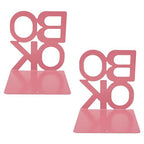 Decorative Bookends Book Ends Books DVDs CD Holder Video Game Organizer for Home Shelves Office School Study Metal Bookends Heavy Duty Non Skid Decorative (Pink) - size: Pink