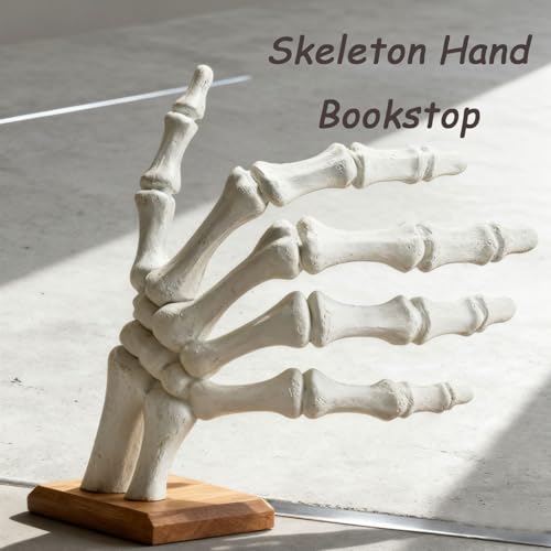 The Skeleton Hand Bookstop, Skeleton Hands for Shelf Decor, Decorative Bookends for Shelves, Skeleton Bones for Book Stopper, Bookends Skeletons for Halloween (White, 2pcs) - size: 2pcs