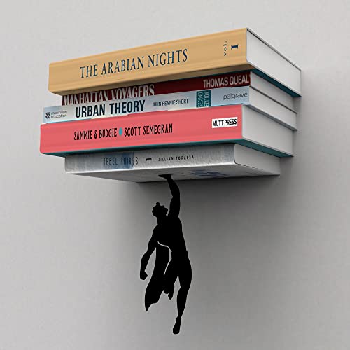 Artori Design Floating Bookshelf for Kids, Invisible Metal Book Shelf, Wall Decore Bookshelf for Book Lovers (Superhero) - size: Supershelf