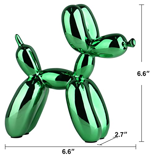 Balloon Dog Sculpture Modern Home Decor Collectible Figurines Funky Statues for Bedroom Trendy Animal Decor for Coffee Table Living Room Decor Art Resin Decor Office Standing Desk Decor - color: Green, size: 6.6*6.6*2.8inch
