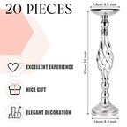 Rtteri 20 Pcs Metal Flower Arrangement Stand Wedding Flower Centerpieces Stand Elegant Metal Vase Candelabra Candle Holder for Wedding Reception Table Decor Party Hotel Home Decor (Silver)
