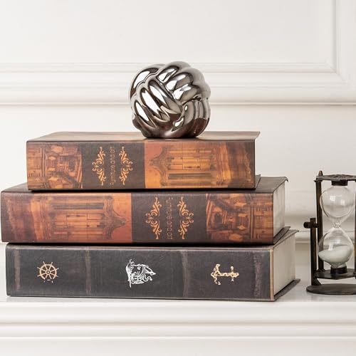 Small Silver Knot Decor, Chain Link Decor, Coffee Table Decor, Book Shelf Decor, Entry Table Decor, Aesthetic Minimalist Decorative Objects for Modern Home Living Room, Desk Decor for Office (Silver) - color: Silver