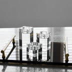 Kitcom Crystal Tealight Candle Holders Set of 3, 1.97/3.15/3.94 Inches Height, Heavy Solid Hand Cut Tealight Candlesticks Set, Table Centerpieces for Home Decor, Clear