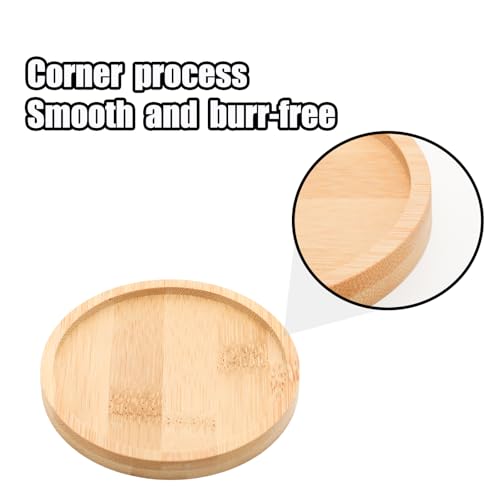Bamboo Round Tray – 3.7” Outer Diameter, 3.4” Inner Diameter, Reusable Bamboo Plate, Mini Wood Dish for Snacks, Jewelry, Vanity, Candle or Bathroom Decor - style: Round 3.3”