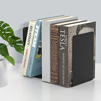 VFINE Metal Bookends 2 Pairs, Black Book Ends, Bookends for Shelves, Book Stopper for Heavy Books, Book Dividers for Home Office School Supplies - color: Black 2 Pairs Bookends