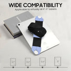 FINTIE Universal Tablet Hand Strap Holder for 9-11 Inch Tablets eReaders, 360 Degrees Swivel PU Leather Secure Portable Adjustable Handle Grip for iPad, Galaxy Tab and 9-11" Tablets (Blue) - color: Blue