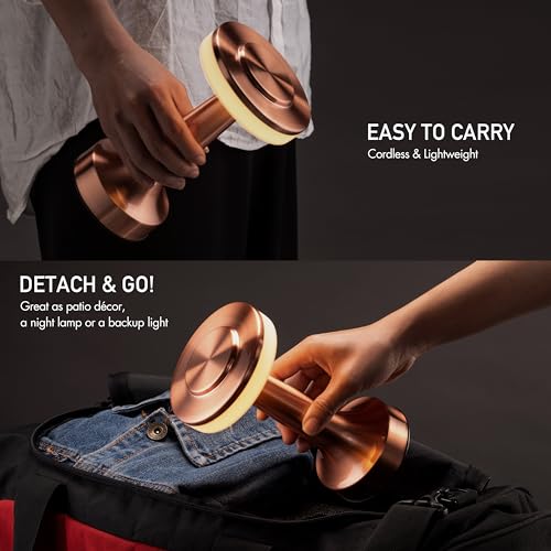 O’Bright Portable LED Table Lamp with Touch Sensor, 3-Levels Brightness, Rechargeable Battery Up to 48 Hours Usage, Night Light for Kids Nursery, Nightstand Lamp, Bedside Lamp (Rose Gold) - color: Rose Gold