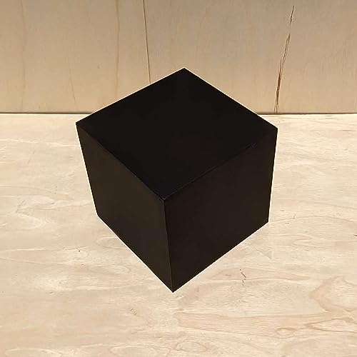 14" x 14" x 14" Matte Black Display Cube Square Pedestal Stand Riser Column Pillar Table Centerpiece
