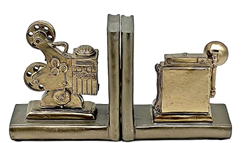 Bellaa 24971 Camera Bookends Retro Projectors Book Ends Library Bookshelves Support Decorations Crafts Study Offices Wine Cabinets Desktop