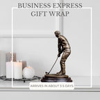 9.1'' Bronze Golf Putting Statue, Handcrafted Golfer Figurine Sculpture with Marble Base, Classic Sports Art Collectible for Home Office Decor and Golf Enthusiasts Gift - size: 9.1" Man