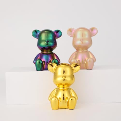 Small Bear Figurines Animal Sculpture Home Décor for Living Room Bedroom Office Statues Desktop Cabinets Tabletop Decor for Women Mom Birthday Gift(6 Combinations) - color: 6 Combinations