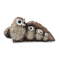 Cute Brown Family of Four owl Figurines Home Décor Sculpture with Three Baby Owls Décor for Shelf Gifts Decoration for Birds Lovers Home,Office, Bookself