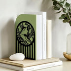 Peacoblue Metal Bookends for Shelves, Modern Decorative Heavy Duty Study Book Ends Stoppers for Office, Desk, Shelf, Room 5.3"x4.3"x7.9" Cast Iron Simple Tall Bookends 1 Pair (Hummingbird and Flower) - style: Hummingbird and Flower