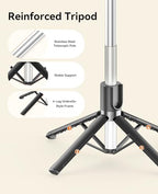 ORICO 41'' Tripod for iPhone, Portable Selfie Stick Tripod, 4-Leg Stable Base with Wireless Remote, Extendable Stand & 360° Rotating Holder, Lightweight for Travel, Vlog & Content Creation - SPN100 - size: 41''