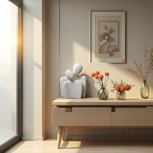 Ceramic Couple Statue Modern Shelf Decor Knick Knacks for Shelves, Valentine's Day Wedding Gifts, Home Decor for Living Room, Bedroom, Bookshelf & TV Stand (XL) - size: XL-10.2in