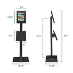 Mount-It! Anti-Theft iPad Tablet Floor Stand Kiosk with Literature Holder, Lockable Enclosure for iPad Gen 7–11, Pro & Air (A16), 90° Rotation & 75° Tilt, Commercial Kiosk Stand, Bolt Down Base, Black - color: Black