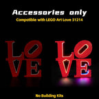 BrickBling LED Light Compatible with Lego Art Love Sculpture, Creative Lighting Kit Compatible with Lego 31214 - Gift Ideas for Valentine's Day - No Model