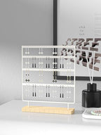 Julysky Earring Holder Organizer, Earring Stand, 4 Layers, White - color: White, size: 4 Layers