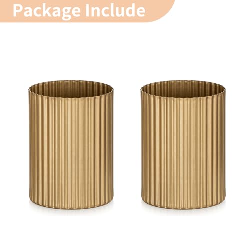 NUPTIO Gold Vases for Centerpieces Wedding: 2 Pcs 5.1 inch Metal Flower Vase Flowers Stand Wedding Centerpieces for Tables Centerpiece Table Decorations - color: Gold-2#, size: 5.1"-2pcs